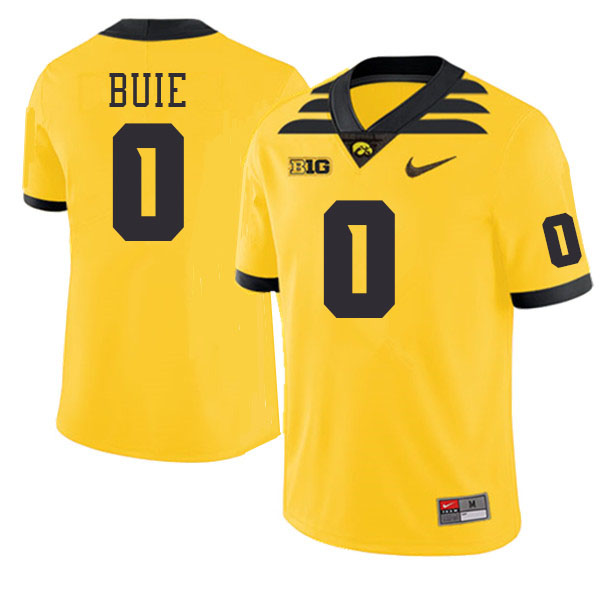 Men #0 Jarriett Buie Iowa Hawkeyes College Football Jerseys Stitched-Gold